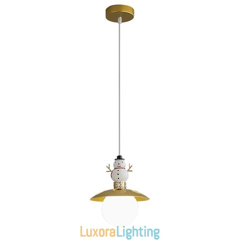 Designer Touch Decorative Modern Pendant Light Simple G9 Wrought Iron Resin Snowman Ceiling Light