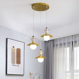 Designer Touch Decorative Modern Pendant Light Simple G9 Wrought Iron Resin Snowman Ceiling Light