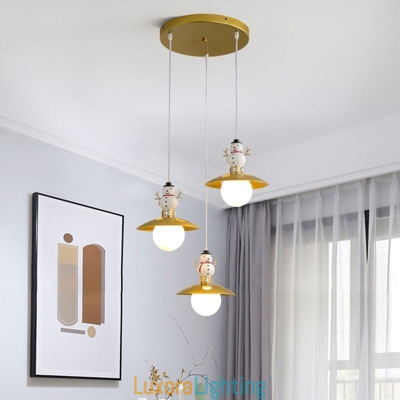 Designer Touch Decorative Modern Pendant Light Simple G9 Wrought Iron Resin Snowman Ceiling Light