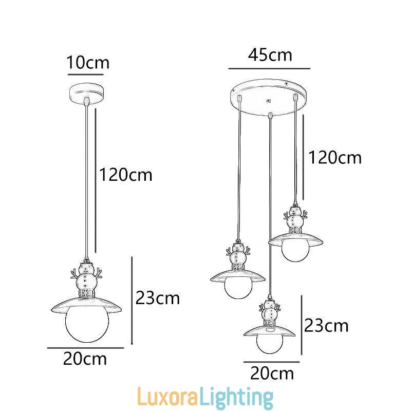 Designer Touch Decorative Modern Pendant Light Simple G9 Wrought Iron Resin Snowman Ceiling Light
