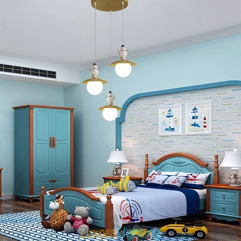 Designer Touch Decorative Modern Pendant Light Simple G9 Wrought Iron Resin Snowman Ceiling Light