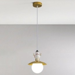 Designer Touch Decorative Modern Pendant Light Simple G9 Wrought Iron Resin Snowman Ceiling Light