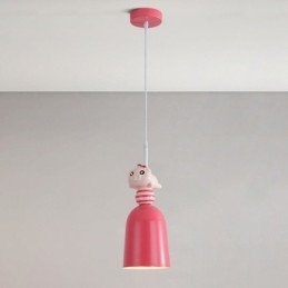 Designer Touch Decorative Modern Pendant Light Wrought Iron Pink Resin Piggy Ceiling Light
