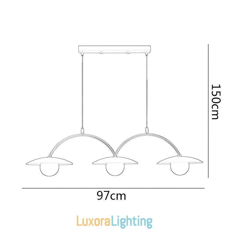 Designer Touch Decorative Nordic Pendant Light Creative G9 Wrought Iron Wave Ceiling Light