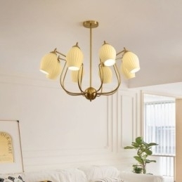 Designer Touch Decorative Nordic Pendant Light Creative Wrought Iron Copper Natural Color Stamen Ceiling Light