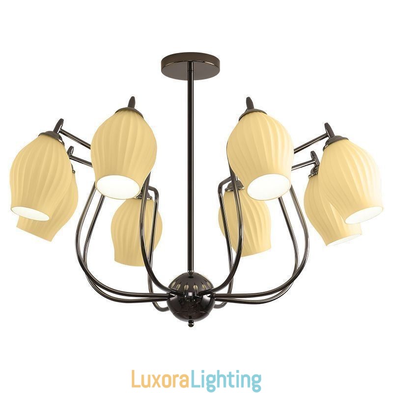 Designer Touch Decorative Nordic Pendant Light Creative Wrought Iron Gun Black Stamen Ceiling Light