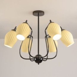 Designer Touch Decorative Nordic Pendant Light Creative Wrought Iron Gun Black Stamen Ceiling Light