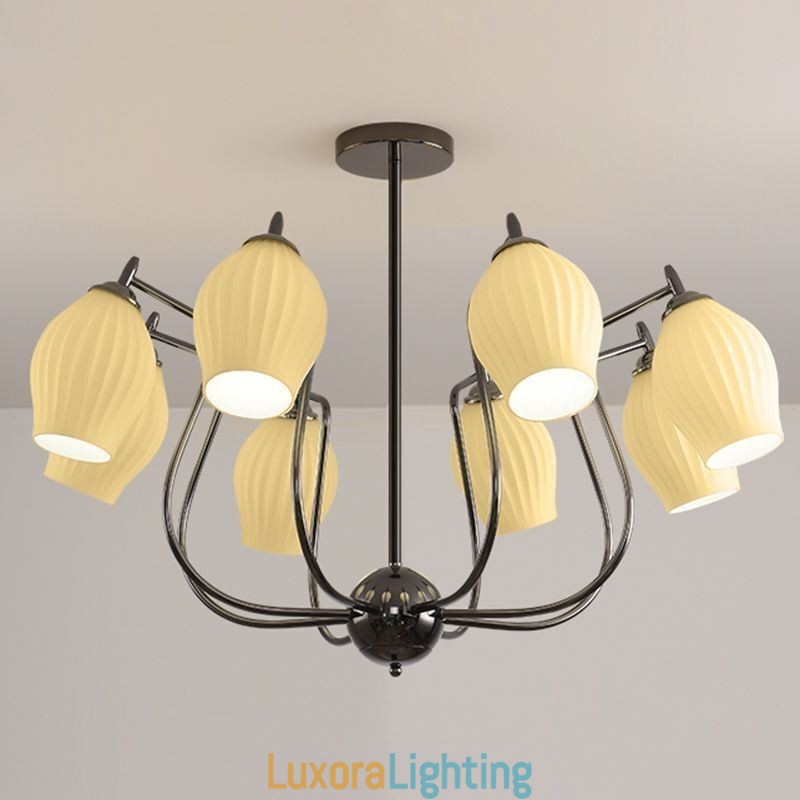 Designer Touch Decorative Nordic Pendant Light Creative Wrought Iron Gun Black Stamen Ceiling Light