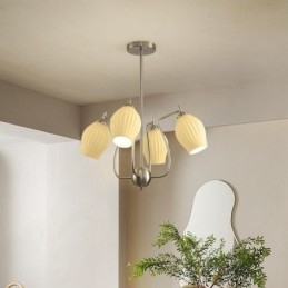 Designer Touch Decorative Nordic Pendant Light Creative Wrought Iron Sand Nickel Flower Stamen Ceiling Light