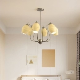 Designer Touch Decorative Nordic Pendant Light Creative Wrought Iron Sand Nickel Flower Stamen Ceiling Light