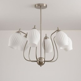 Designer Touch Decorative Nordic Pendant Light Creative Wrought Iron Sand Nickel Flower Stamen Ceiling Light