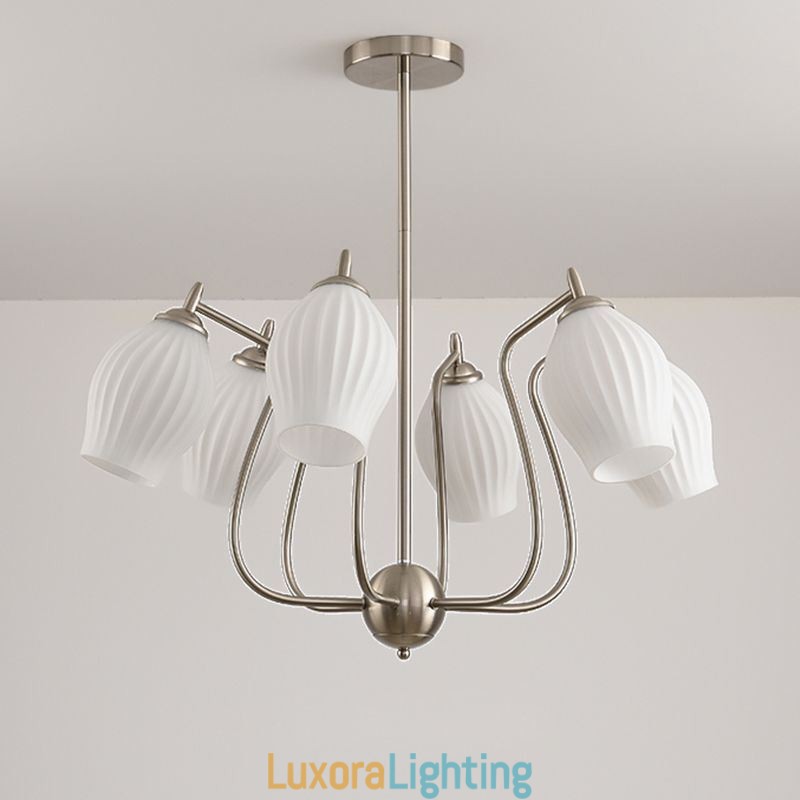 Designer Touch Decorative Nordic Pendant Light Creative Wrought Iron Sand Nickel Flower Stamen Ceiling Light