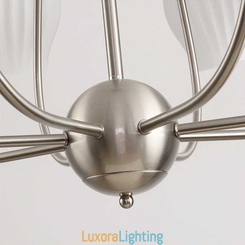 Designer Touch Decorative Nordic Pendant Light Creative Wrought Iron Sand Nickel Flower Stamen Ceiling Light