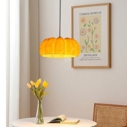 Designer Touch Decorative Single Head Pumpkin Pendant Light Japanese Retro Ceiling Light