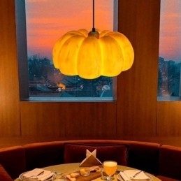 Designer Touch Decorative Single Head Pumpkin Pendant Light Japanese Retro Ceiling Light
