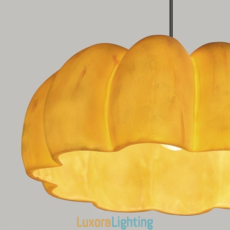Designer Touch Decorative Single Head Pumpkin Pendant Light Japanese Retro Ceiling Light