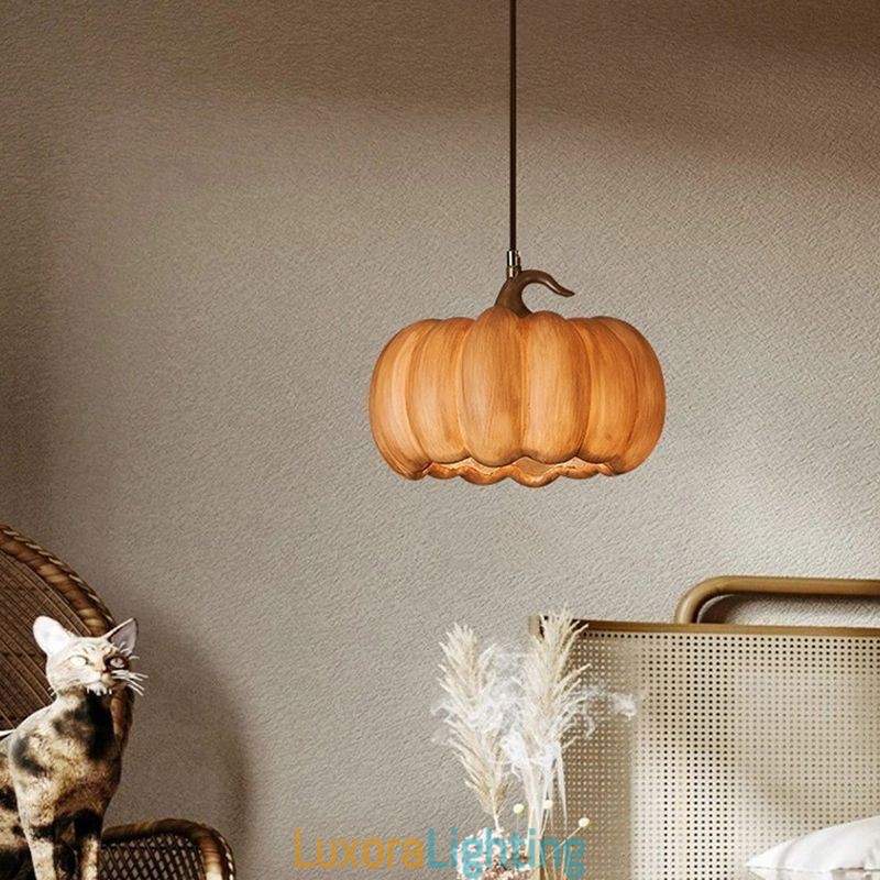 Designer Touch Decorative Creative Pumpkin Pendant Light Japanese Retro Ceiling Light Ceiling Lamp