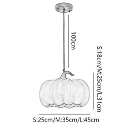 Designer Touch Decorative Creative Pumpkin Pendant Light Japanese Retro Ceiling Light Ceiling Lamp