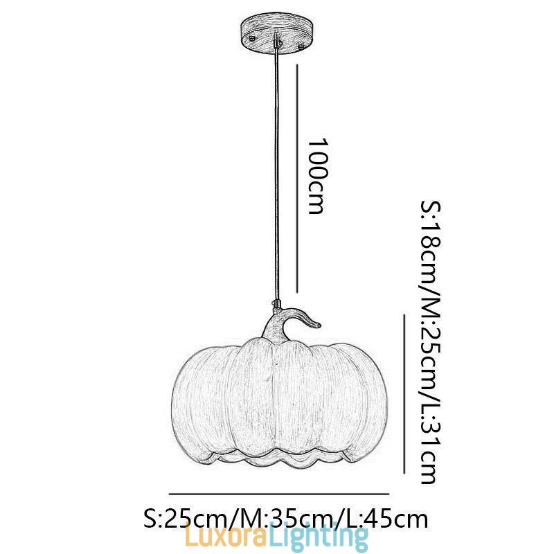 Designer Touch Decorative Creative Pumpkin Pendant Light Japanese Retro Ceiling Light Ceiling Lamp