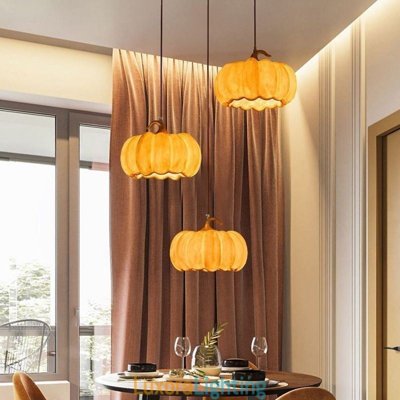 Designer Touch Decorative Creative Pumpkin Pendant Light Japanese Retro Ceiling Light Ceiling Lamp