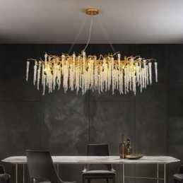 Designer Touch Decorative Nordic Pendant Light Golden Branch G9 Glass Chandelier