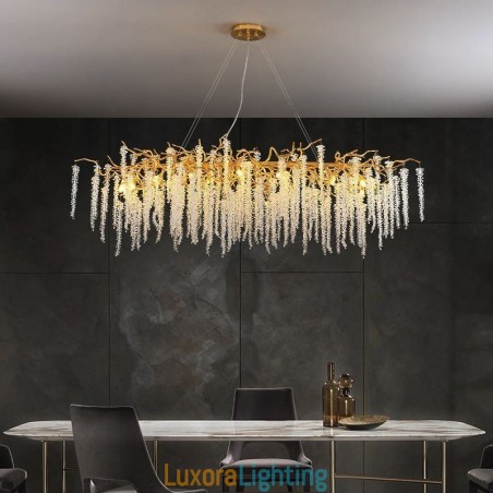 Designer Touch Decorative Nordic Pendant Light Golden Branch G9 Glass Chandelier