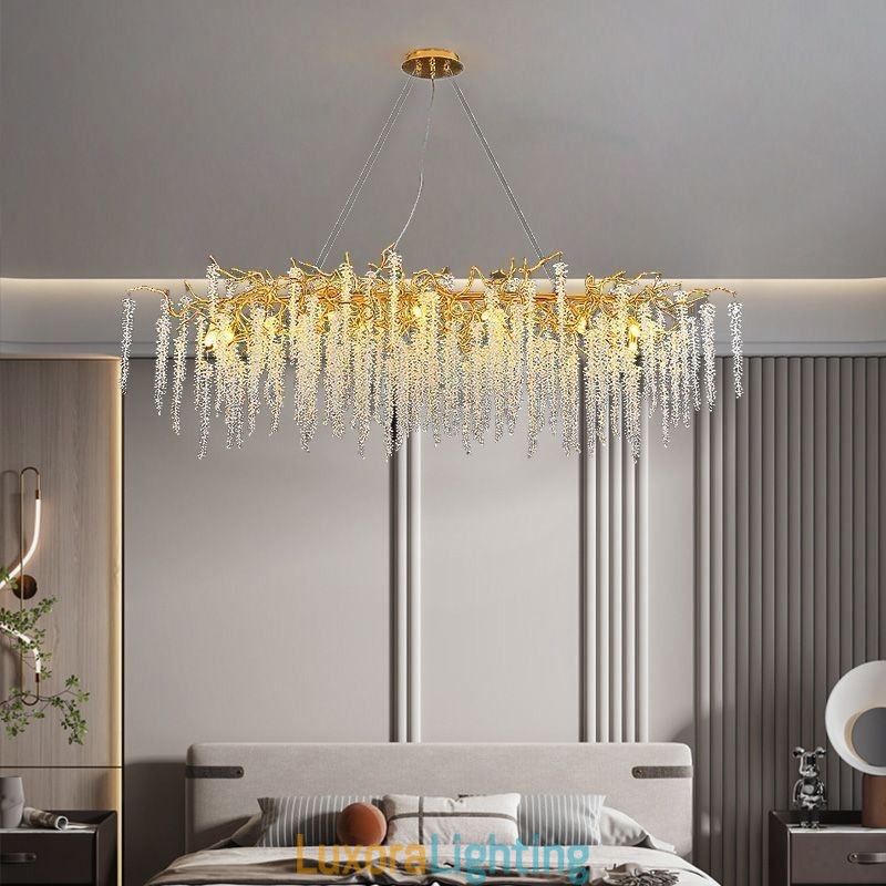 Designer Touch Decorative Nordic Pendant Light Golden Branch G9 Glass Chandelier
