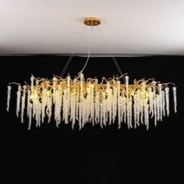 Designer Touch Decorative Nordic Pendant Light Golden Branch G9 Glass Chandelier