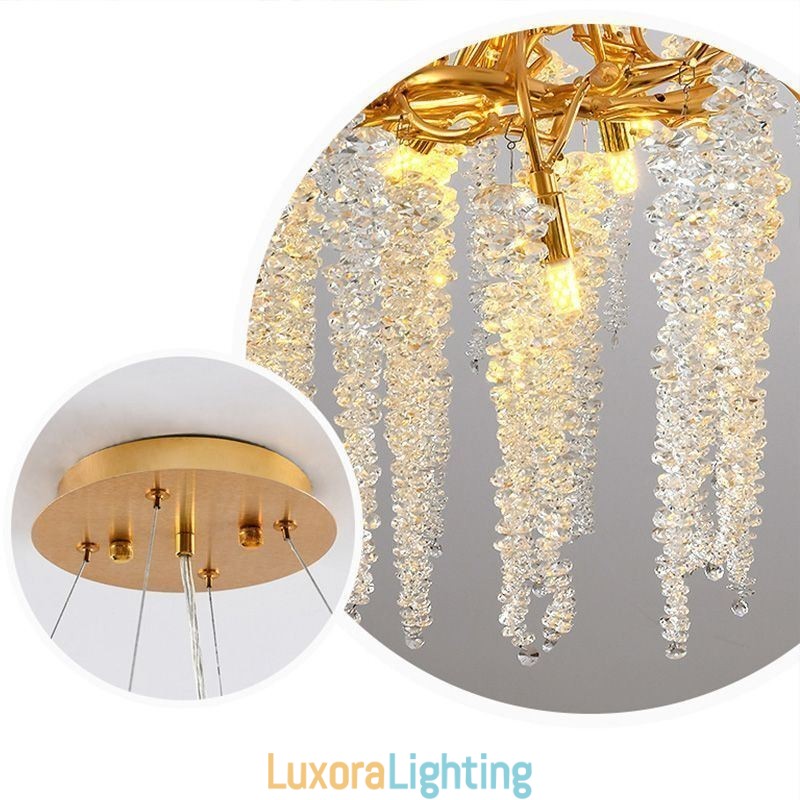 Designer Touch Decorative Nordic Pendant Light Golden Branch G9 Glass Chandelier