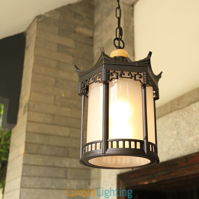Designer Touch Decorative Chinese Outdoor Light Waterproof Hexagon Gazebo Pendant Light