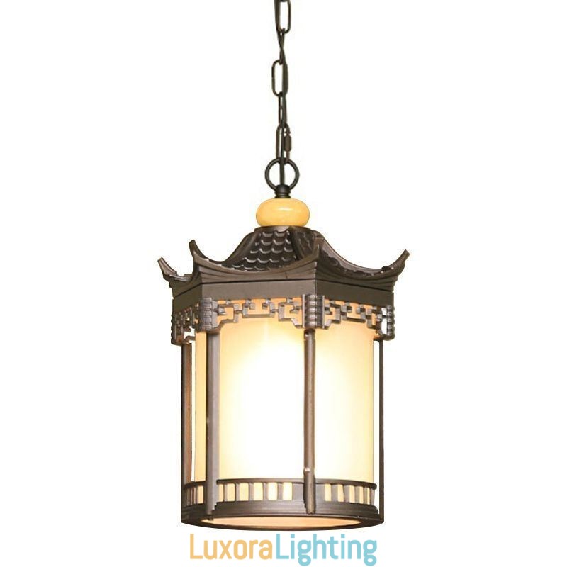 Designer Touch Decorative Chinese Outdoor Light Waterproof Hexagon Gazebo Pendant Light