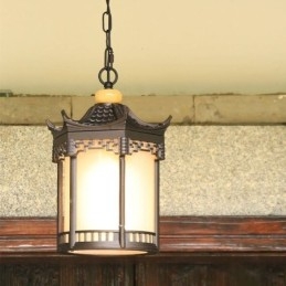 Designer Touch Decorative Chinese Outdoor Light Waterproof Hexagon Gazebo Pendant Light