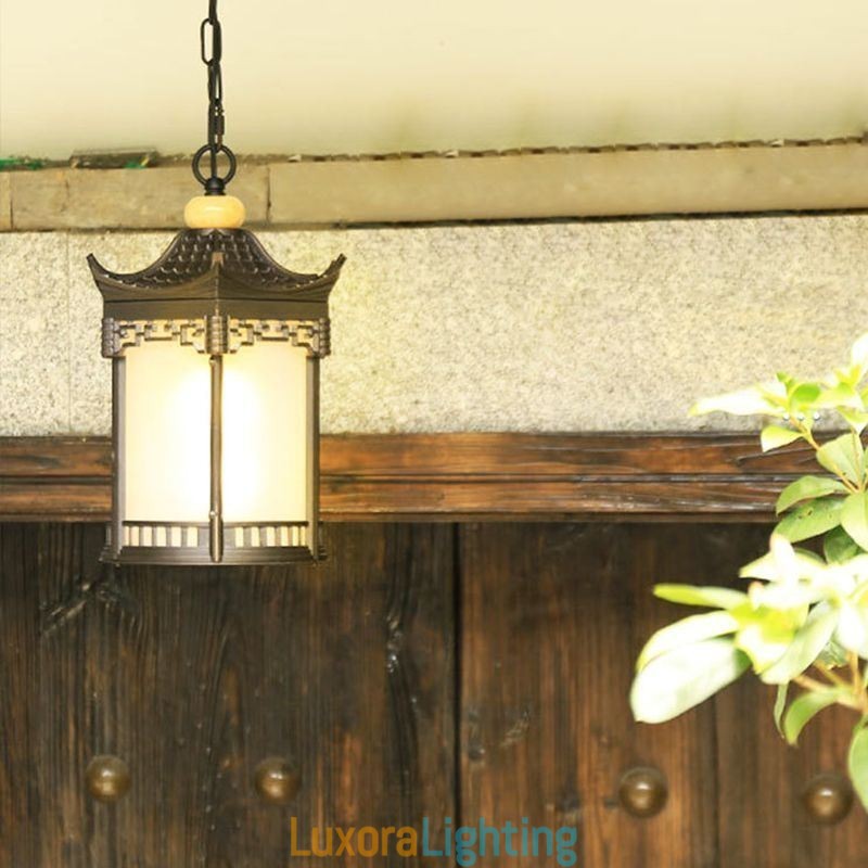 Designer Touch Decorative Chinese Outdoor Light Waterproof Hexagon Gazebo Pendant Light