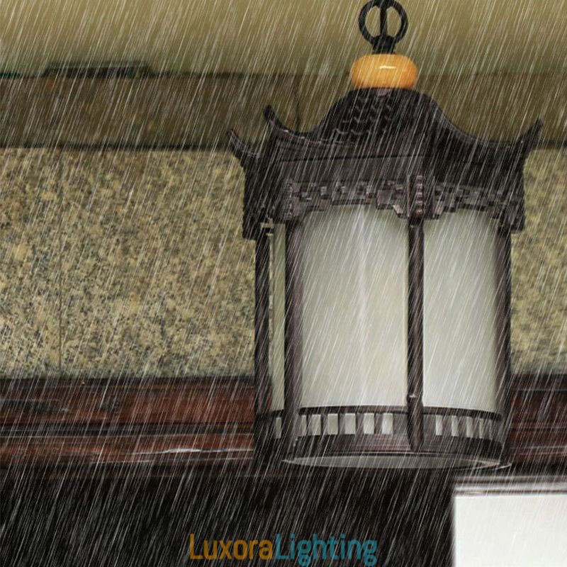 Designer Touch Decorative Chinese Outdoor Light Waterproof Hexagon Gazebo Pendant Light