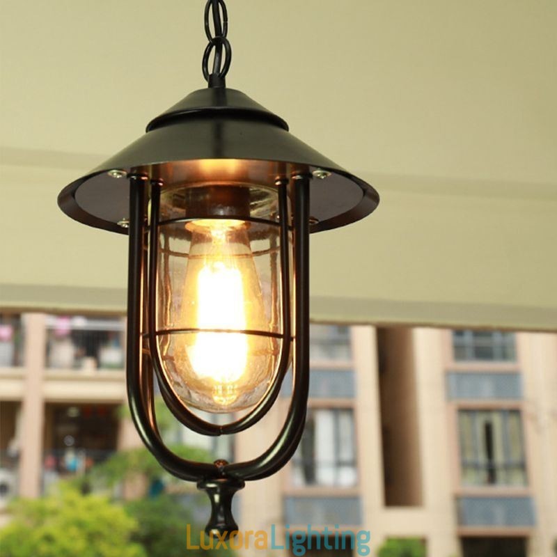 Designer Touch Decorative American Retro Outdoor Light Waterproof Birdcage Shape Pendant Light Garden