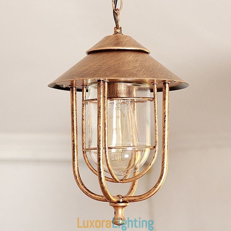 Designer Touch Decorative American Retro Outdoor Light Waterproof Birdcage Shape Pendant Light Garden