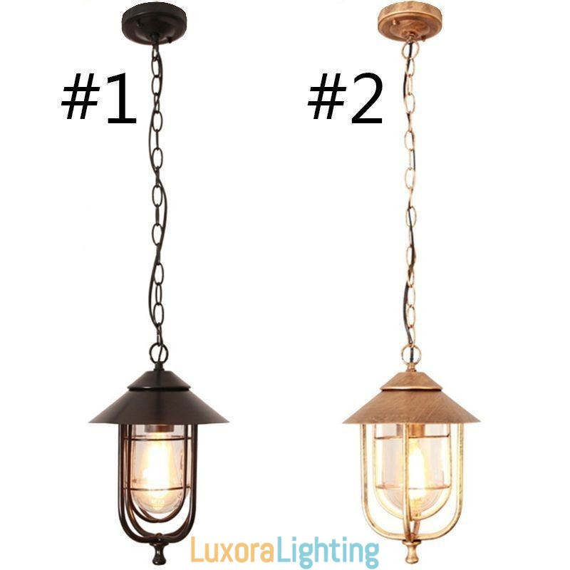 Designer Touch Decorative American Retro Outdoor Light Waterproof Birdcage Shape Pendant Light Garden