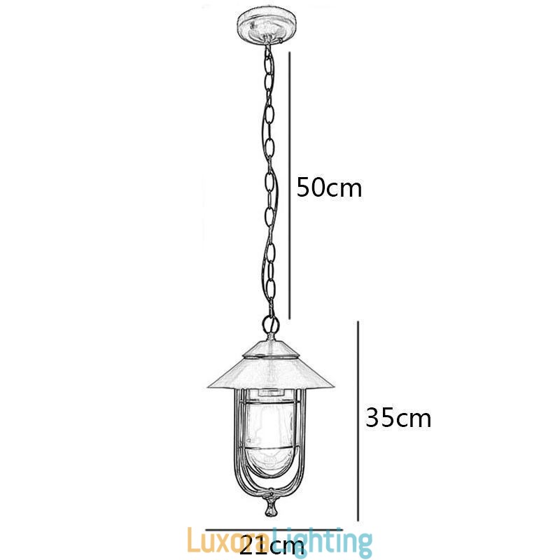 Designer Touch Decorative American Retro Outdoor Light Waterproof Birdcage Shape Pendant Light Garden