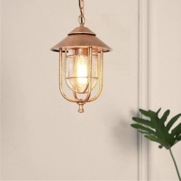 Designer Touch Decorative American Retro Outdoor Light Waterproof Birdcage Shape Pendant Light Garden