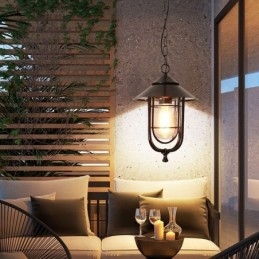 Designer Touch Decorative American Retro Outdoor Light Waterproof Birdcage Shape Pendant Light Garden