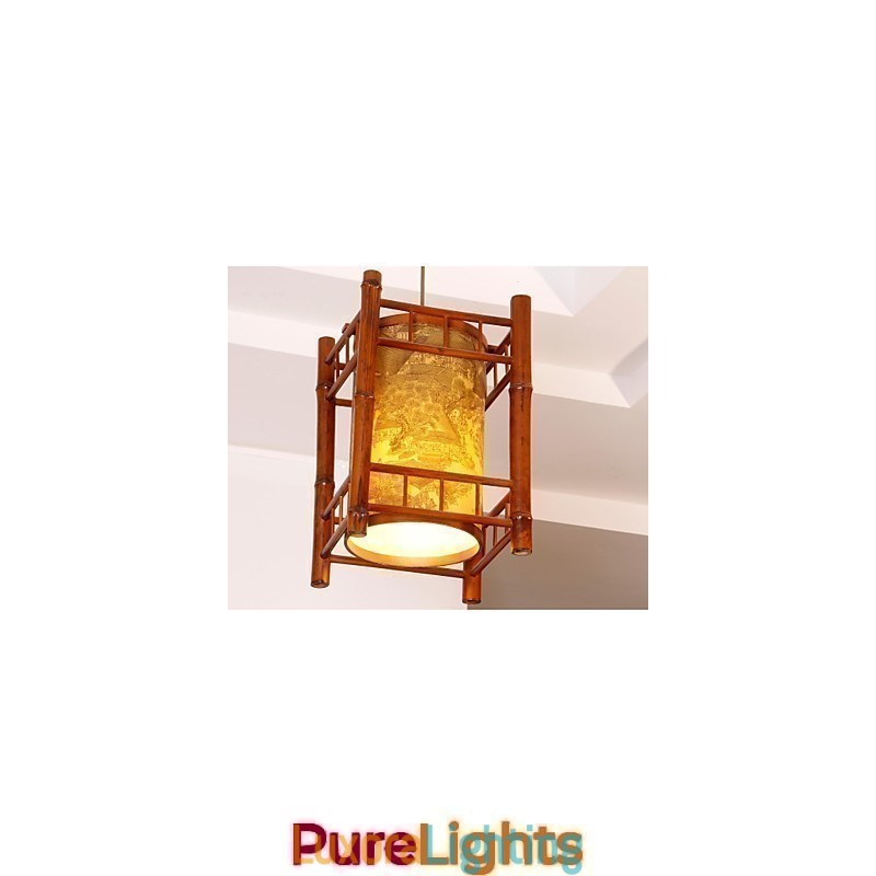 Designer Touch Decorative Retro Lantern Wood Bamboo Chandelier