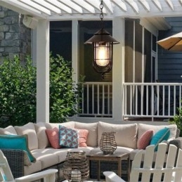 Designer Touch Decorative American Retro Outdoor Light Waterproof Birdcage Shape Pendant Light Garden