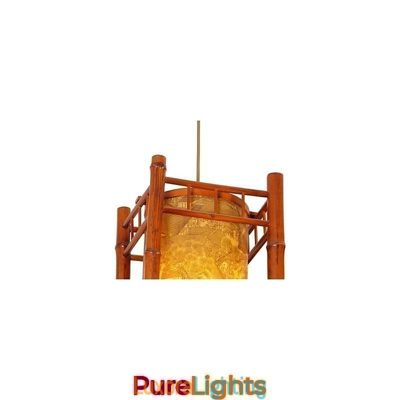 Designer Touch Decorative Retro Lantern Wood Bamboo Chandelier