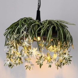 Designer Touch Decorative Home Pendant Lamp Industrial Style Artificial Plant Decorated Chandelier