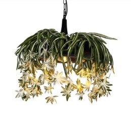 Designer Touch Decorative Home Pendant Lamp Industrial Style Artificial Plant Decorated Chandelier