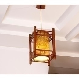 Designer Touch Decorative Retro Lantern Wood Bamboo Chandelier