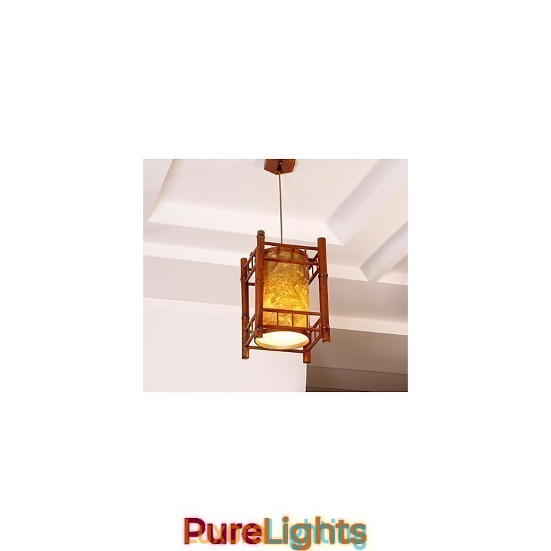 Designer Touch Decorative Retro Lantern Wood Bamboo Chandelier