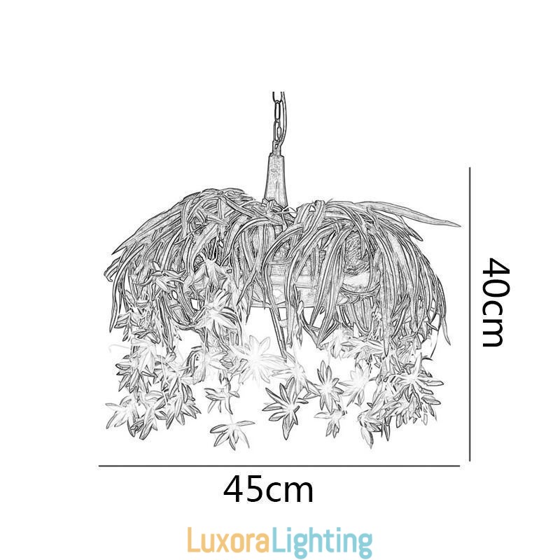 Designer Touch Decorative Home Pendant Lamp Industrial Style Artificial Plant Decorated Chandelier