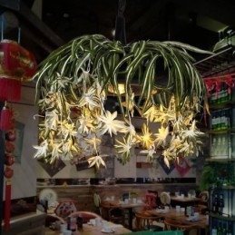 Designer Touch Decorative Home Pendant Lamp Industrial Style Artificial Plant Decorated Chandelier
