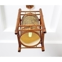 Designer Touch Decorative Retro Lantern Wood Bamboo Chandelier